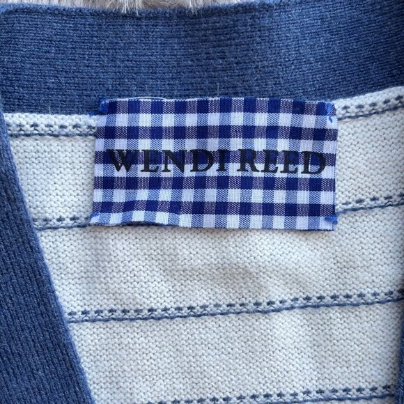 Wendi Reed Men's Cashmere Cotton Cardigan Sweater 1 S Stripe Button V-Neck - Picture 14 of 16